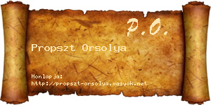 Propszt Orsolya névjegykártya