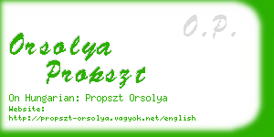 orsolya propszt business card